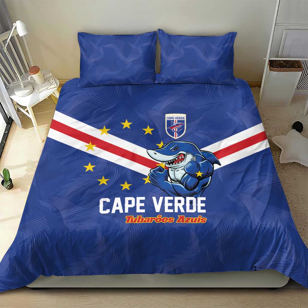 Cape Verde Football Bedding Set Tubaroes Azuis Make History - Wonder Print Shop