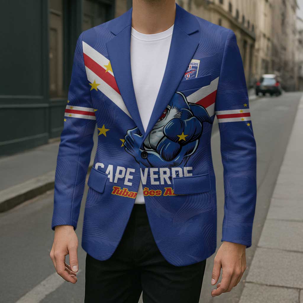 Custom Cape Verde Football Blazer Tubaroes Azuis Make History - Wonder Print Shop