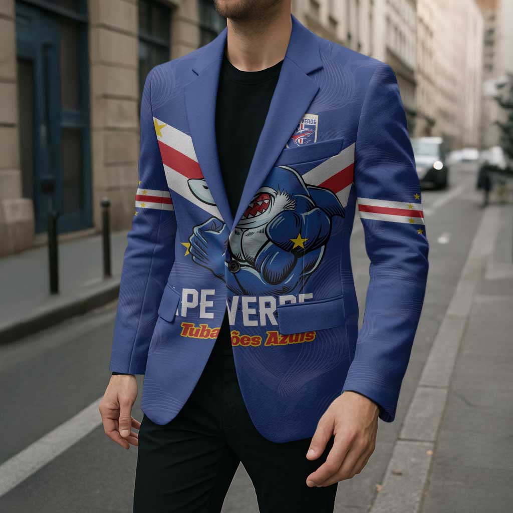 Custom Cape Verde Football Blazer Tubaroes Azuis Make History - Wonder Print Shop