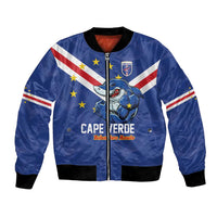 Custom Cape Verde Football Bomber Jacket Tubaroes Azuis Make History - Wonder Print Shop