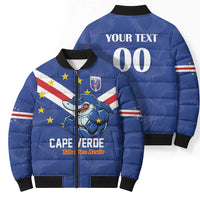 Custom Cape Verde Football Bomber Puffer Jacket Tubaroes Azuis Make History - Wonder Print Shop