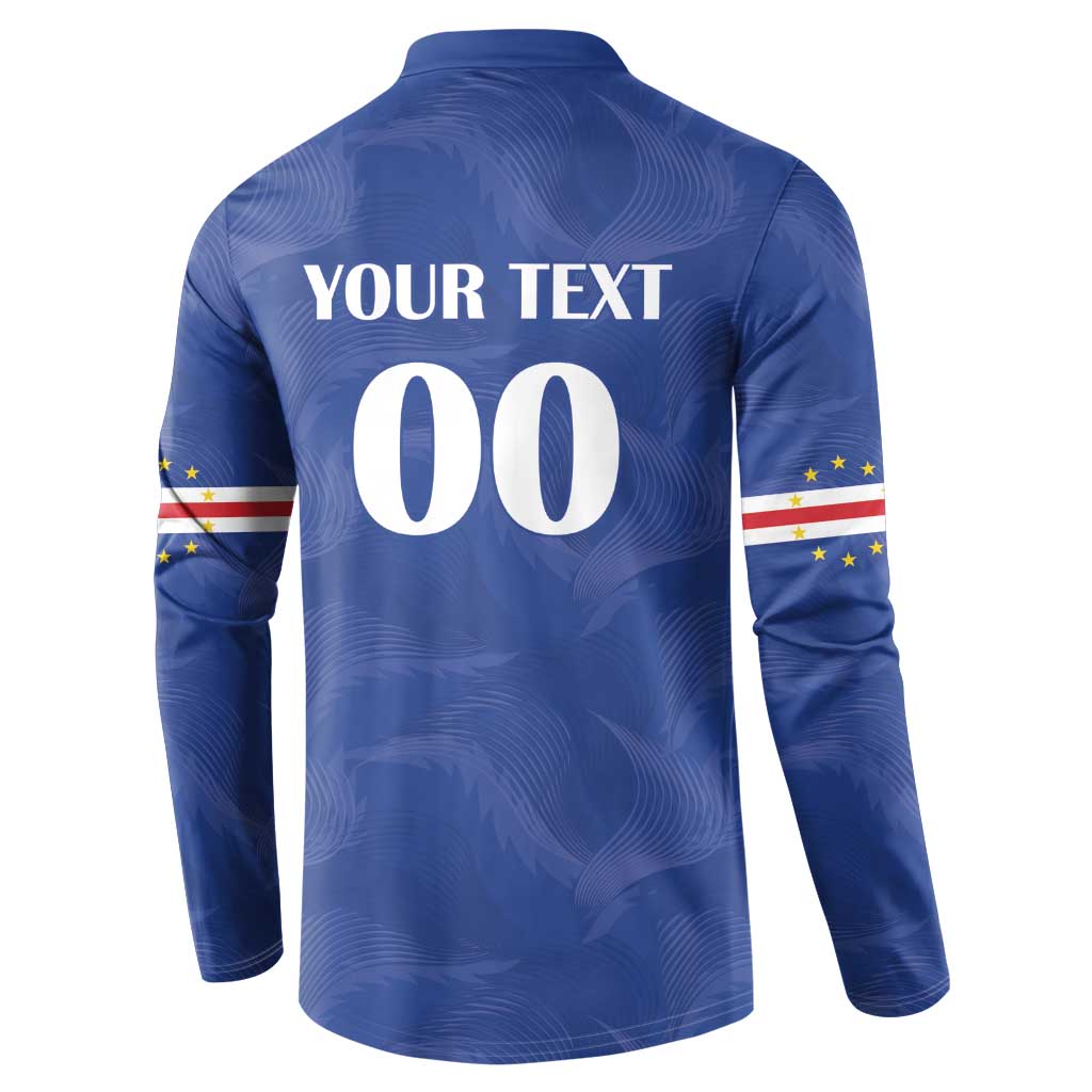 Custom Cape Verde Football Button Sweatshirt Tubaroes Azuis Make History - Wonder Print Shop