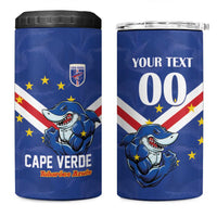 Custom Cape Verde Football 4 in 1 Can Cooler Tumbler Tubaroes Azuis Make History - Wonder Print Shop