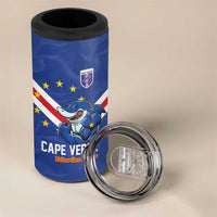 Custom Cape Verde Football 4 in 1 Can Cooler Tumbler Tubaroes Azuis Make History - Wonder Print Shop