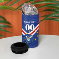 Custom Cape Verde Football 4 in 1 Can Cooler Tumbler Tubaroes Azuis Make History - Wonder Print Shop