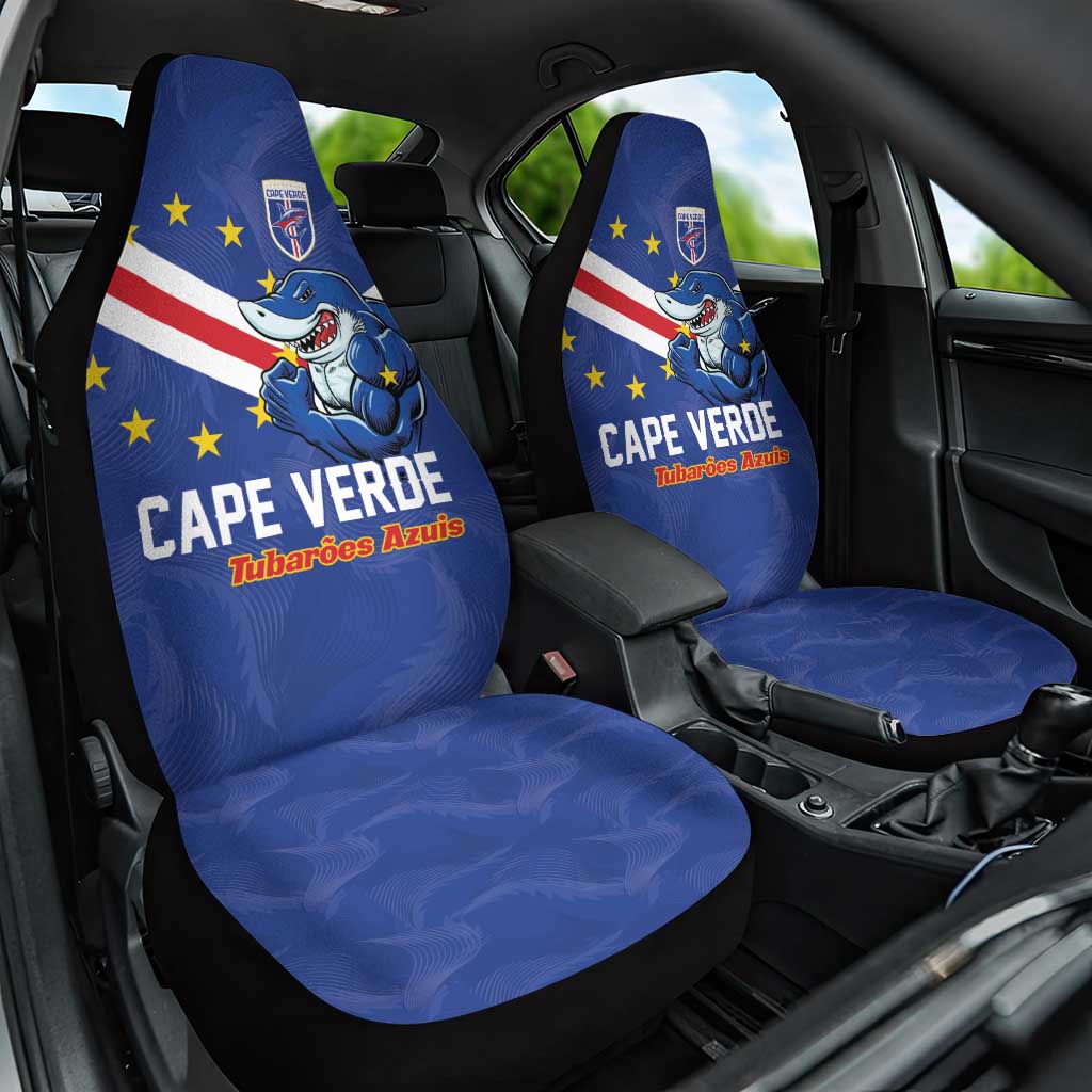 Cape Verde Football Car Seat Cover Tubaroes Azuis Make History - Wonder Print Shop