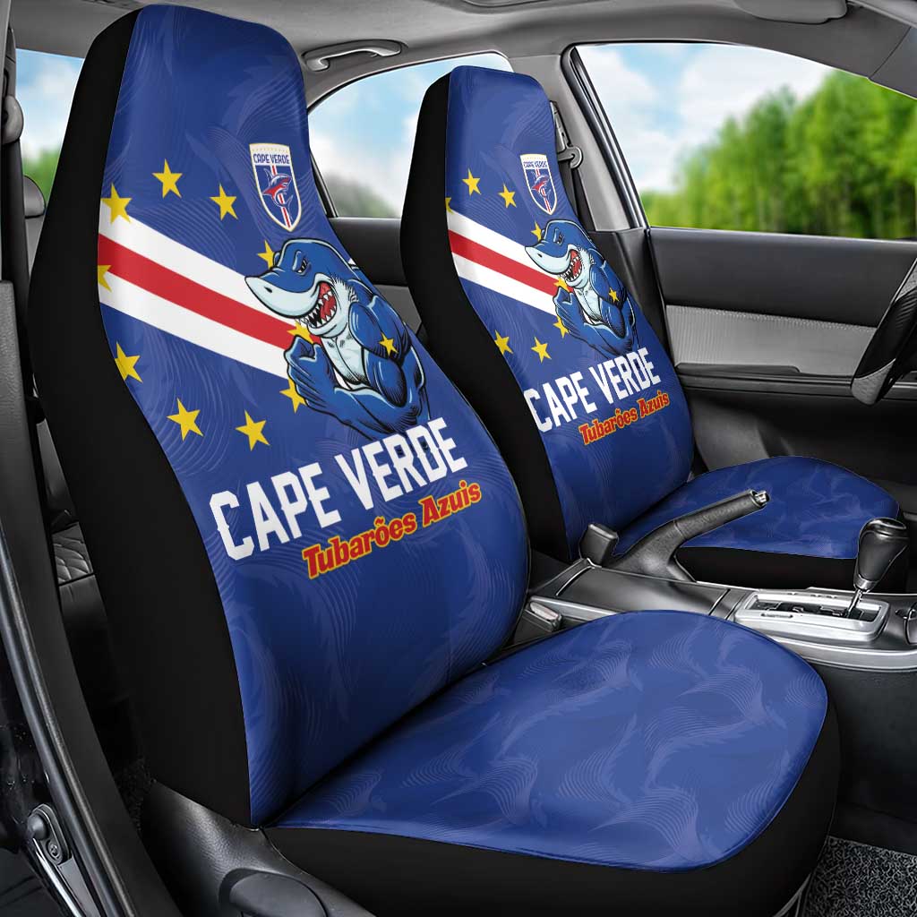 Cape Verde Football Car Seat Cover Tubaroes Azuis Make History - Wonder Print Shop