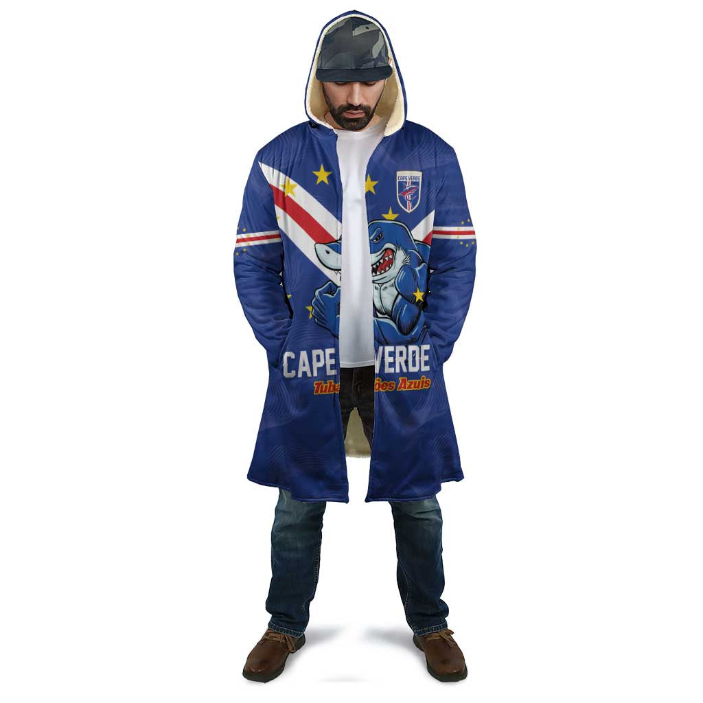 Custom Cape Verde Football Cloak Tubaroes Azuis Make History - Wonder Print Shop