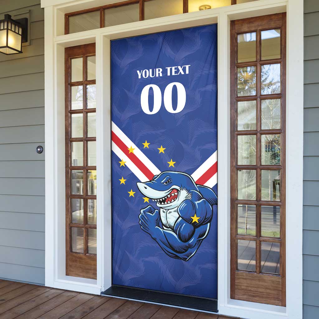 Custom Cape Verde Football Door Cover Tubaroes Azuis Make History - Wonder Print Shop