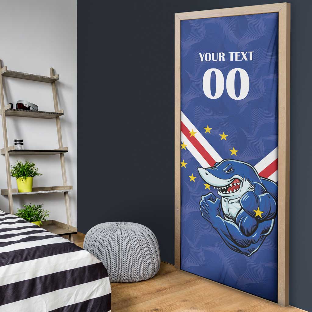 Custom Cape Verde Football Door Cover Tubaroes Azuis Make History - Wonder Print Shop