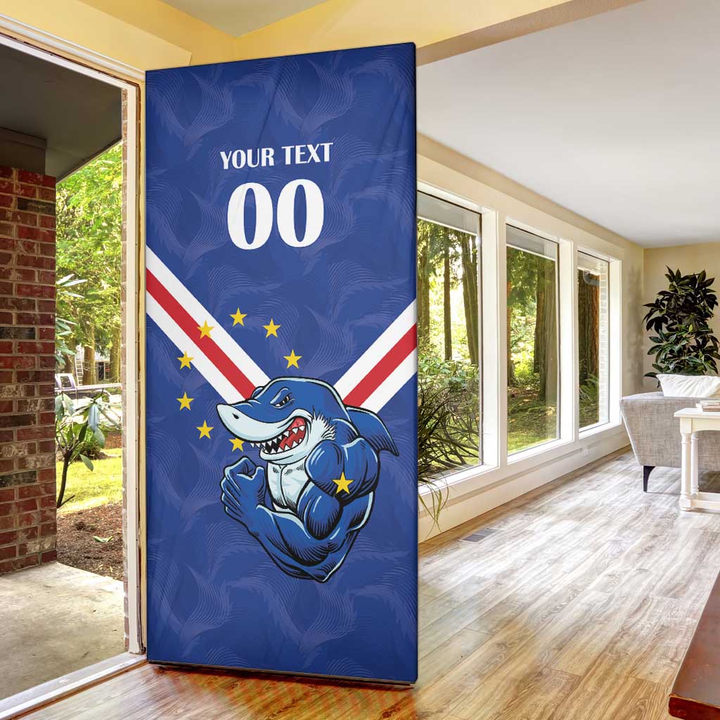 Custom Cape Verde Football Door Cover Tubaroes Azuis Make History - Wonder Print Shop