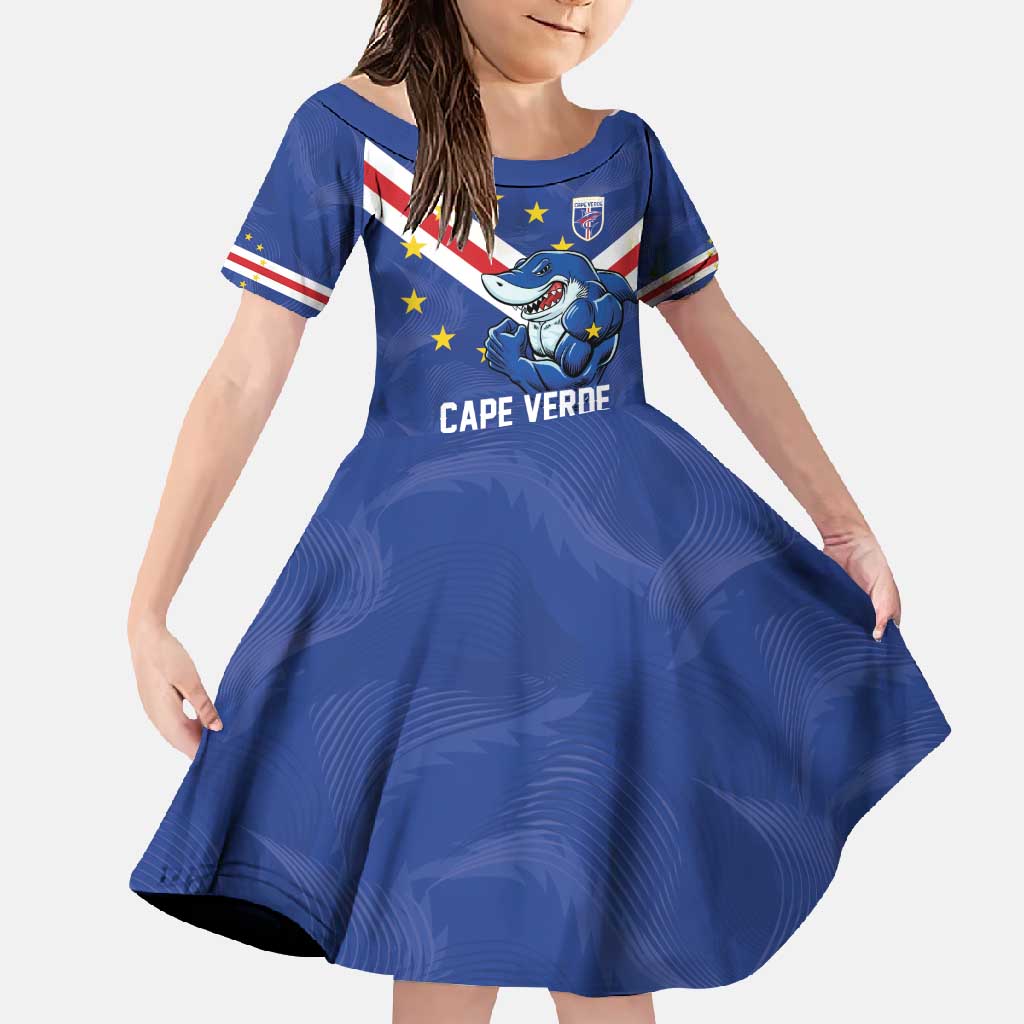 Custom Cape Verde Football Family Matching Long Sleeve Bodycon Dress and Hawaiian Shirt Tubaroes Azuis Make History - Wonder Print Shop