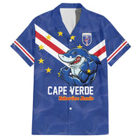 Custom Cape Verde Football Family Matching Off The Shoulder Long Sleeve Dress and Hawaiian Shirt Tubaroes Azuis Make History - Wonder Print Shop
