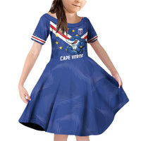 Custom Cape Verde Football Family Matching Off Shoulder Short Dress and Hawaiian Shirt Tubaroes Azuis Make History - Wonder Print Shop