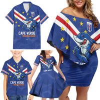 Custom Cape Verde Football Family Matching Off Shoulder Short Dress and Hawaiian Shirt Tubaroes Azuis Make History - Wonder Print Shop