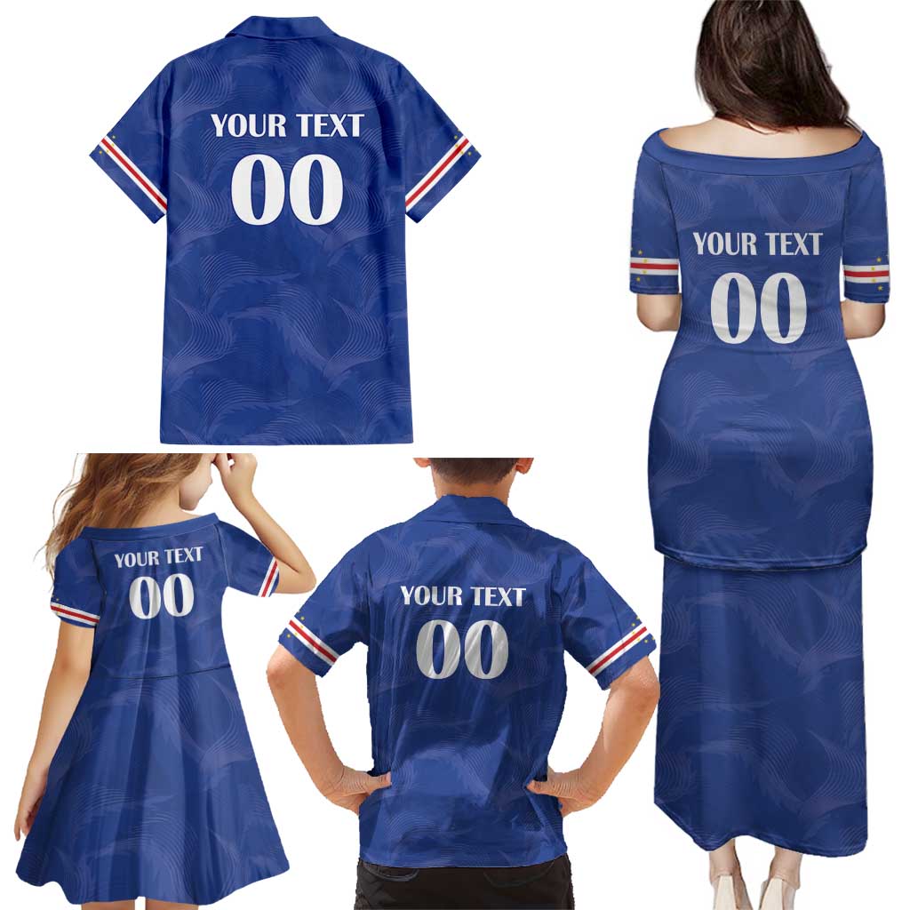 Custom Cape Verde Football Family Matching Puletasi and Hawaiian Shirt Tubaroes Azuis Make History - Wonder Print Shop
