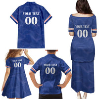 Custom Cape Verde Football Family Matching Puletasi and Hawaiian Shirt Tubaroes Azuis Make History - Wonder Print Shop