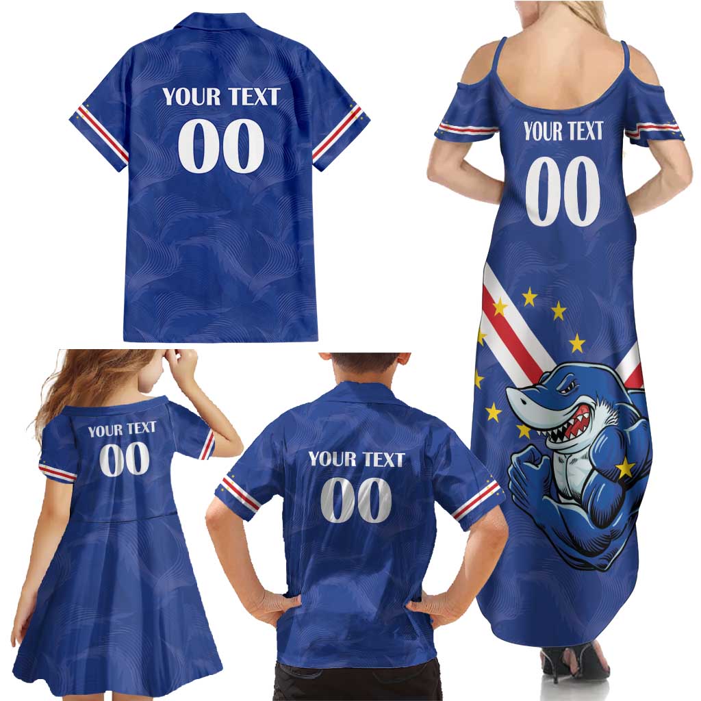 Custom Cape Verde Football Family Matching Summer Maxi Dress and Hawaiian Shirt Tubaroes Azuis Make History - Wonder Print Shop