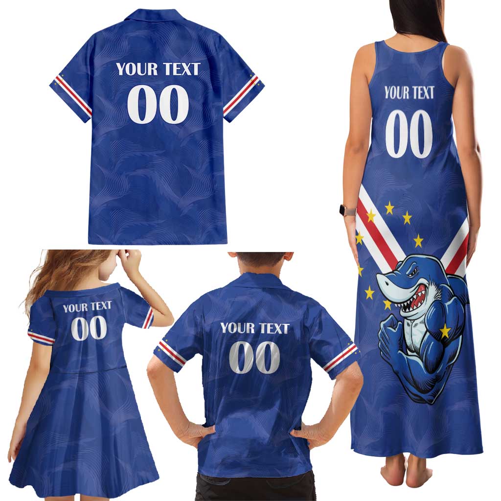 Custom Cape Verde Football Family Matching Tank Maxi Dress and Hawaiian Shirt Tubaroes Azuis Make History - Wonder Print Shop
