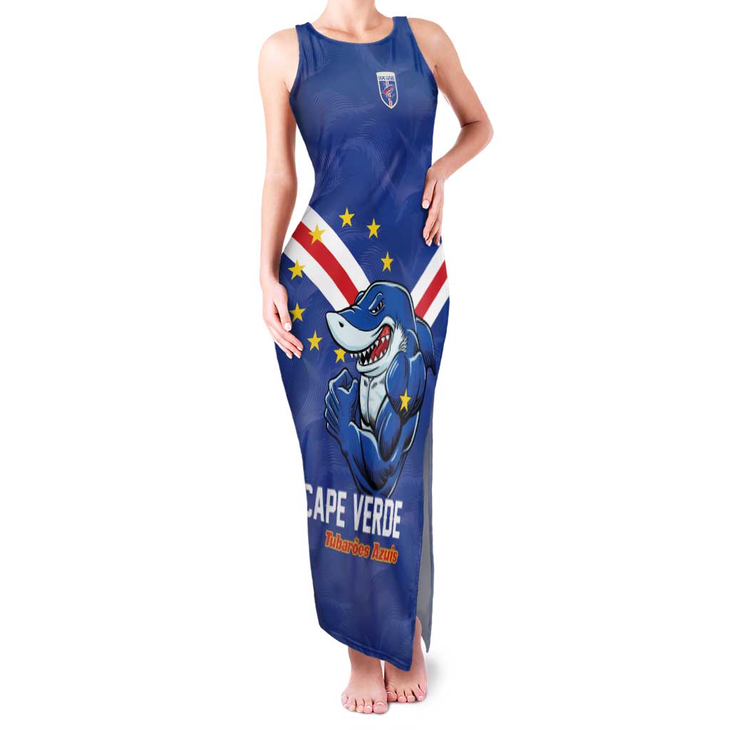 Custom Cape Verde Football Family Matching Tank Maxi Dress and Hawaiian Shirt Tubaroes Azuis Make History - Wonder Print Shop