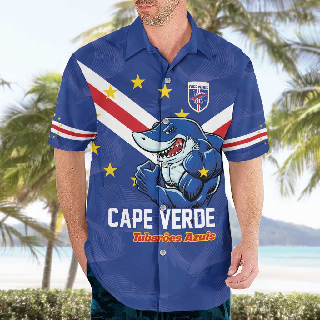 Custom Cape Verde Football Hawaiian Shirt Tubaroes Azuis Make History - Wonder Print Shop
