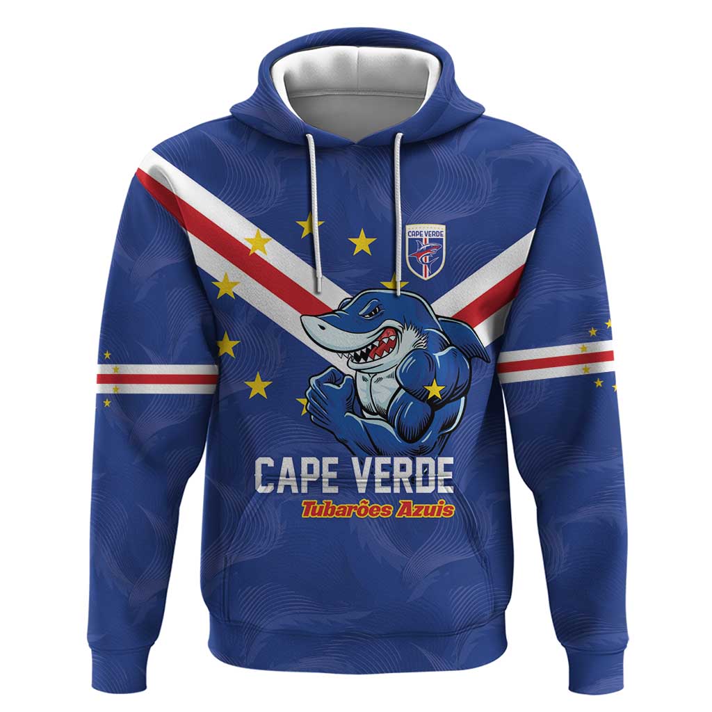 Custom Cape Verde Football Hoodie Tubaroes Azuis Make History - Wonder Print Shop