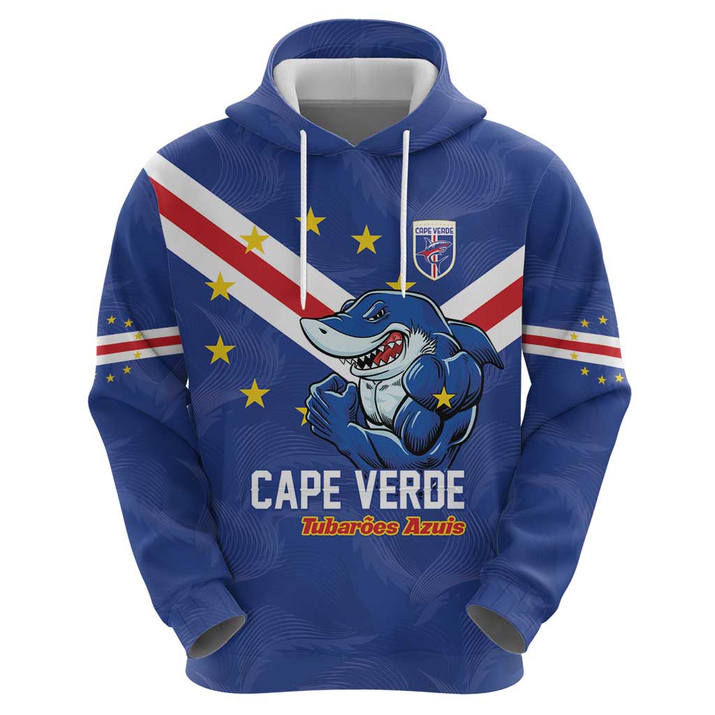 Custom Cape Verde Football Hoodie Tubaroes Azuis Make History - Wonder Print Shop