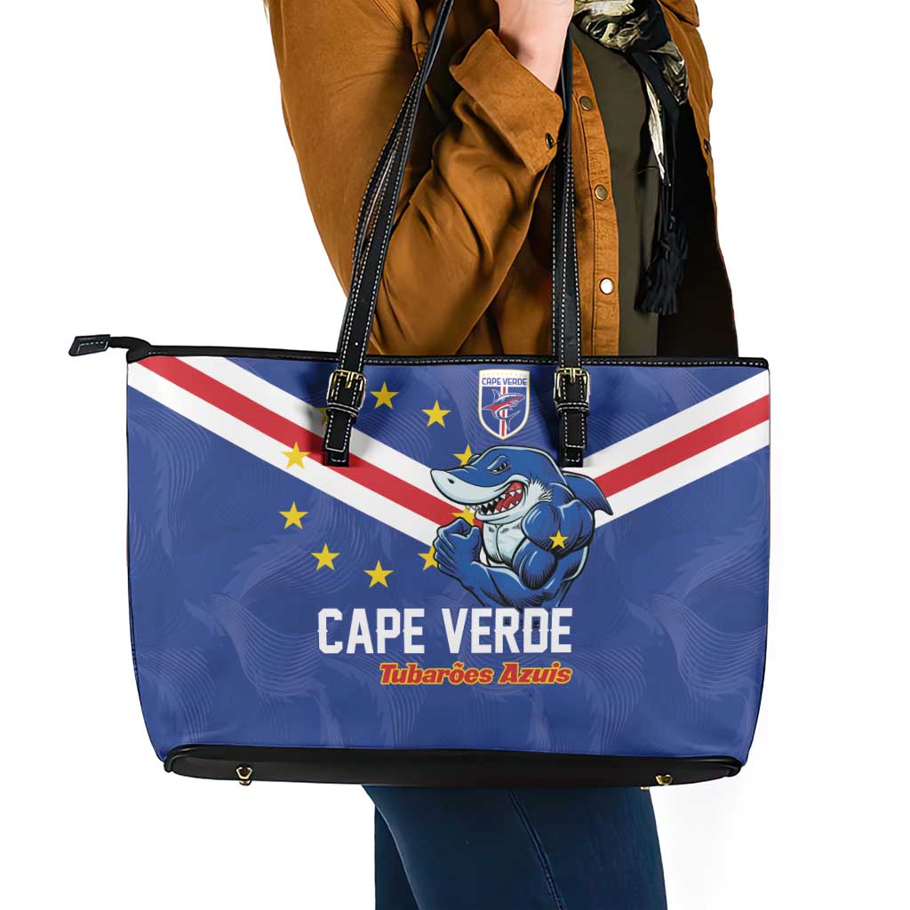 Cape Verde Football Leather Tote Bag Tubaroes Azuis Make History - Wonder Print Shop