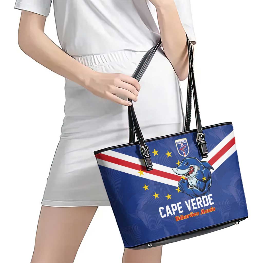 Cape Verde Football Leather Tote Bag Tubaroes Azuis Make History - Wonder Print Shop