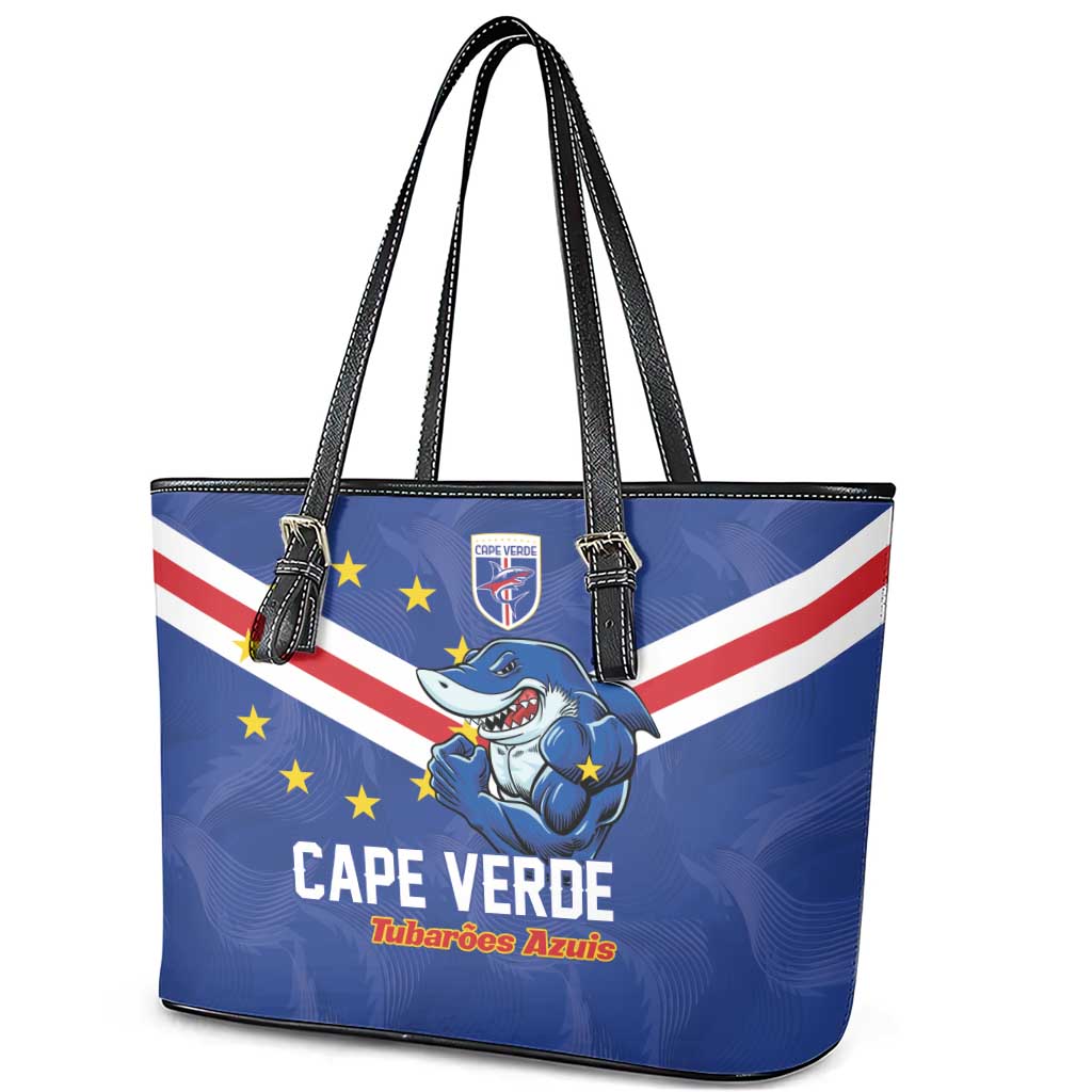 Cape Verde Football Leather Tote Bag Tubaroes Azuis Make History - Wonder Print Shop