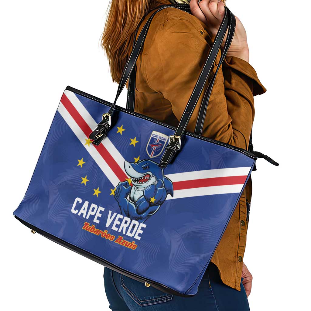 Cape Verde Football Leather Tote Bag Tubaroes Azuis Make History - Wonder Print Shop