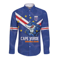 Custom Cape Verde Football Long Sleeve Button Shirt Tubaroes Azuis Make History - Wonder Print Shop
