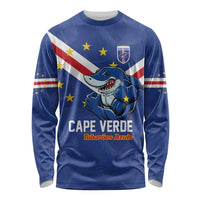 Custom Cape Verde Football Long Sleeve Shirt Tubaroes Azuis Make History - Wonder Print Shop