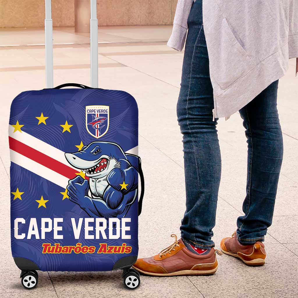 Cape Verde Football Luggage Cover Tubaroes Azuis Make History - Wonder Print Shop