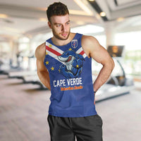 Custom Cape Verde Football Men Tank Top Tubaroes Azuis Make History - Wonder Print Shop