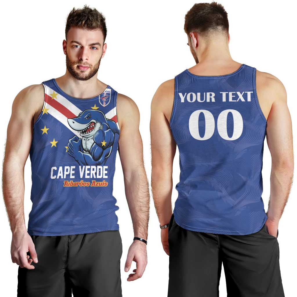 Custom Cape Verde Football Men Tank Top Tubaroes Azuis Make History - Wonder Print Shop