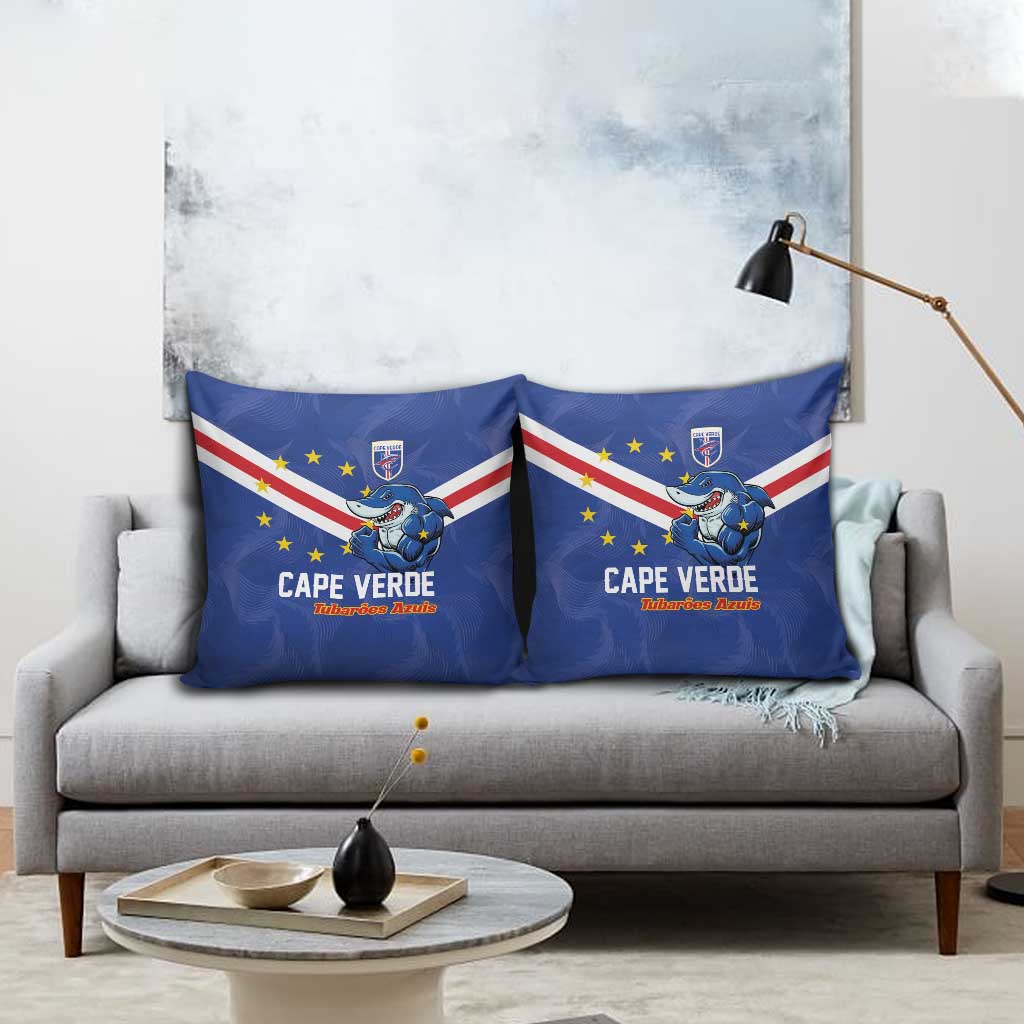 Cape Verde Football Pillow Cover Tubaroes Azuis Make History - Wonder Print Shop