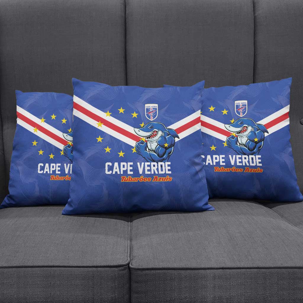 Cape Verde Football Pillow Cover Tubaroes Azuis Make History - Wonder Print Shop