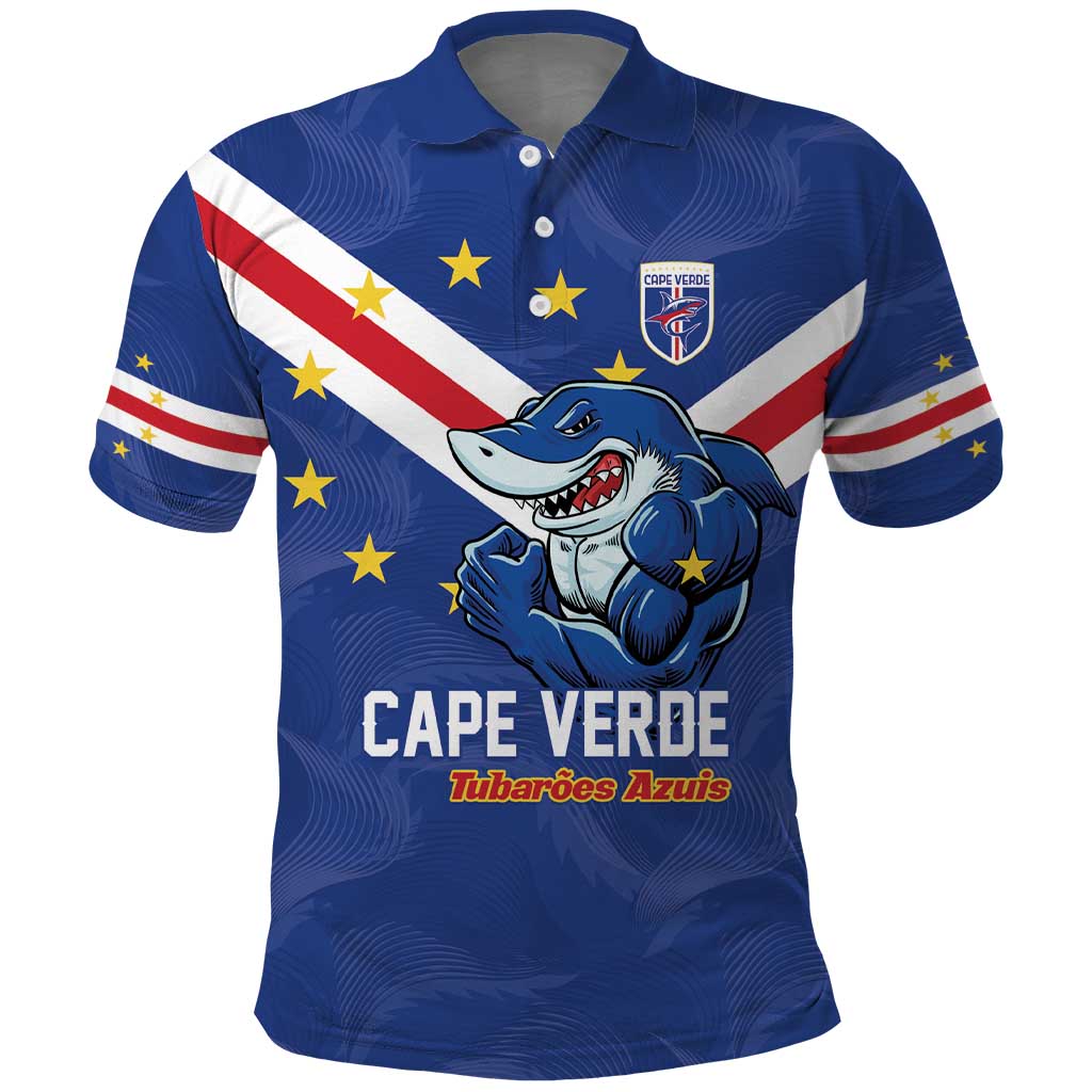 Custom Cape Verde Football Polo Shirt Tubaroes Azuis Make History - Wonder Print Shop