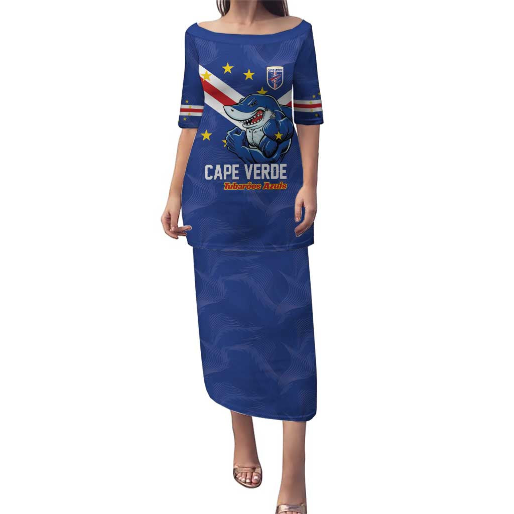 Custom Cape Verde Football Puletasi Tubaroes Azuis Make History - Wonder Print Shop