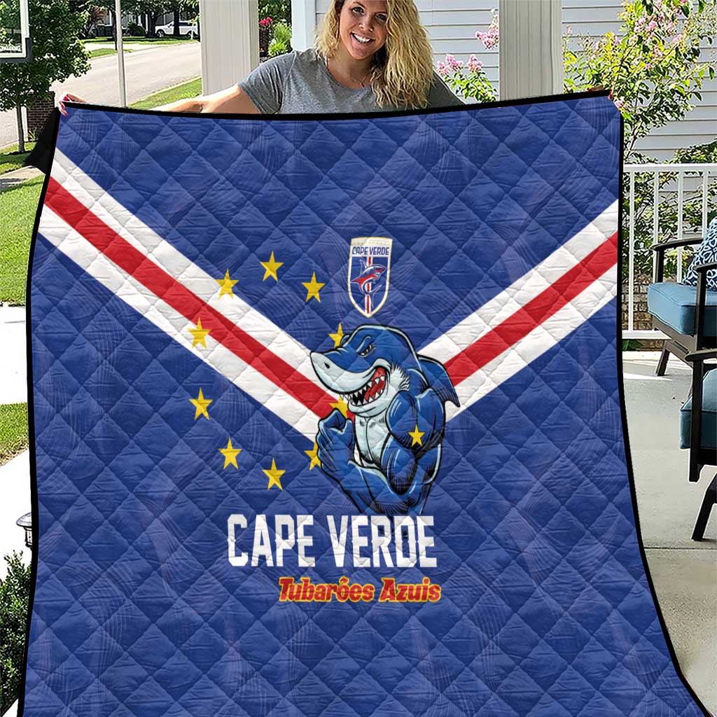 Cape Verde Football Quilt Tubaroes Azuis Make History - Wonder Print Shop