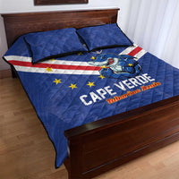 Cape Verde Football Quilt Bed Set Tubaroes Azuis Make History - Wonder Print Shop