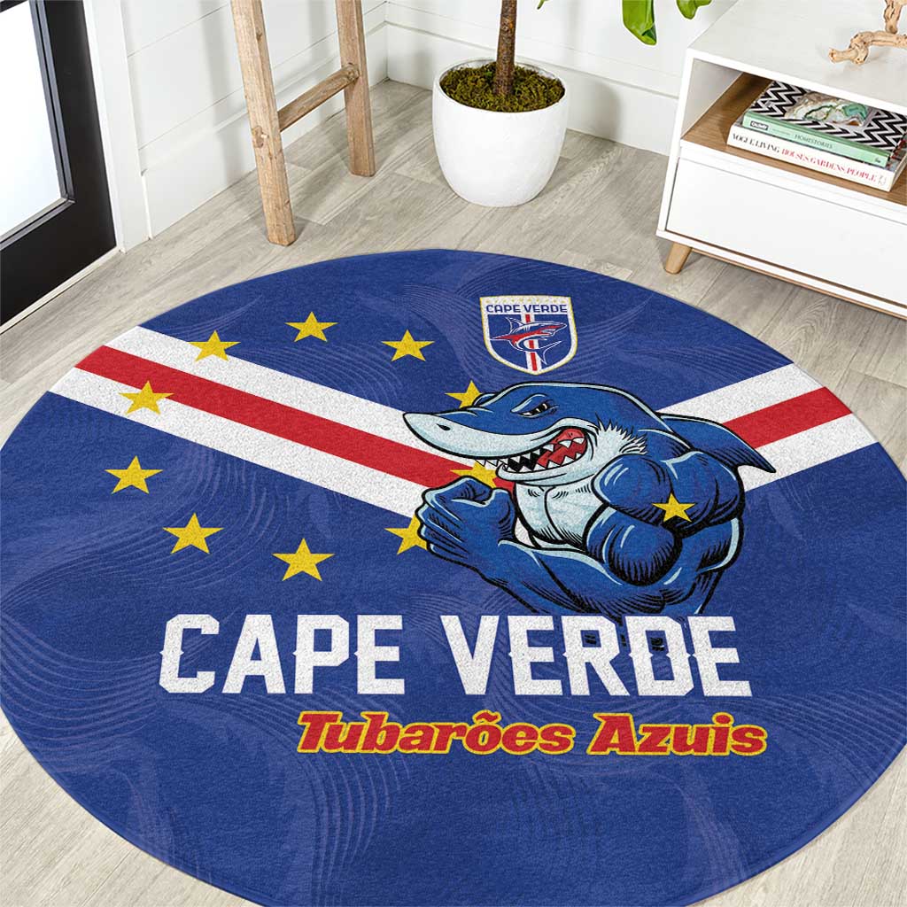 Cape Verde Football Round Carpet Tubaroes Azuis Make History - Wonder Print Shop