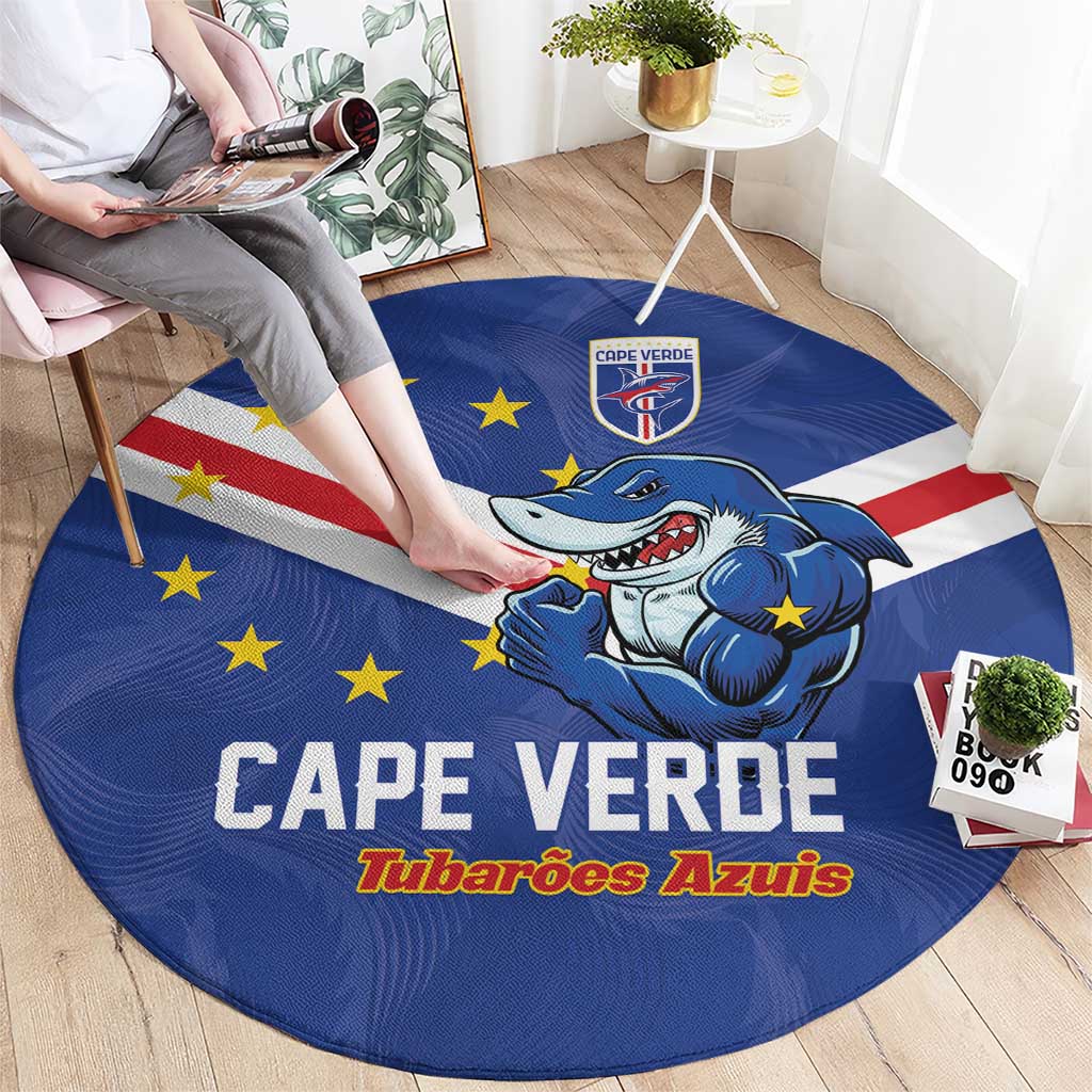 Cape Verde Football Round Carpet Tubaroes Azuis Make History - Wonder Print Shop