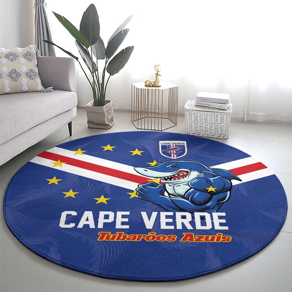 Cape Verde Football Round Carpet Tubaroes Azuis Make History - Wonder Print Shop