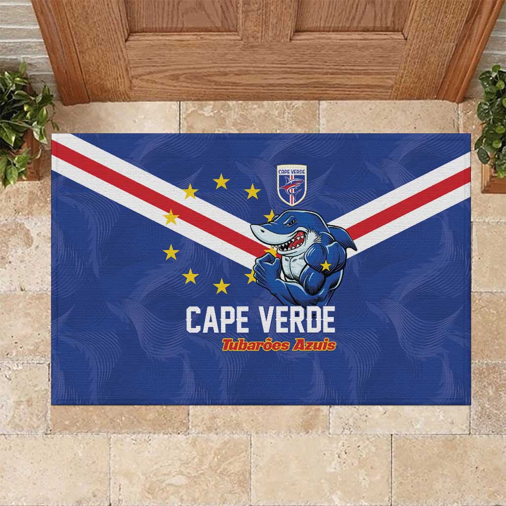 Cape Verde Football Rubber Doormat Tubaroes Azuis Make History - Wonder Print Shop