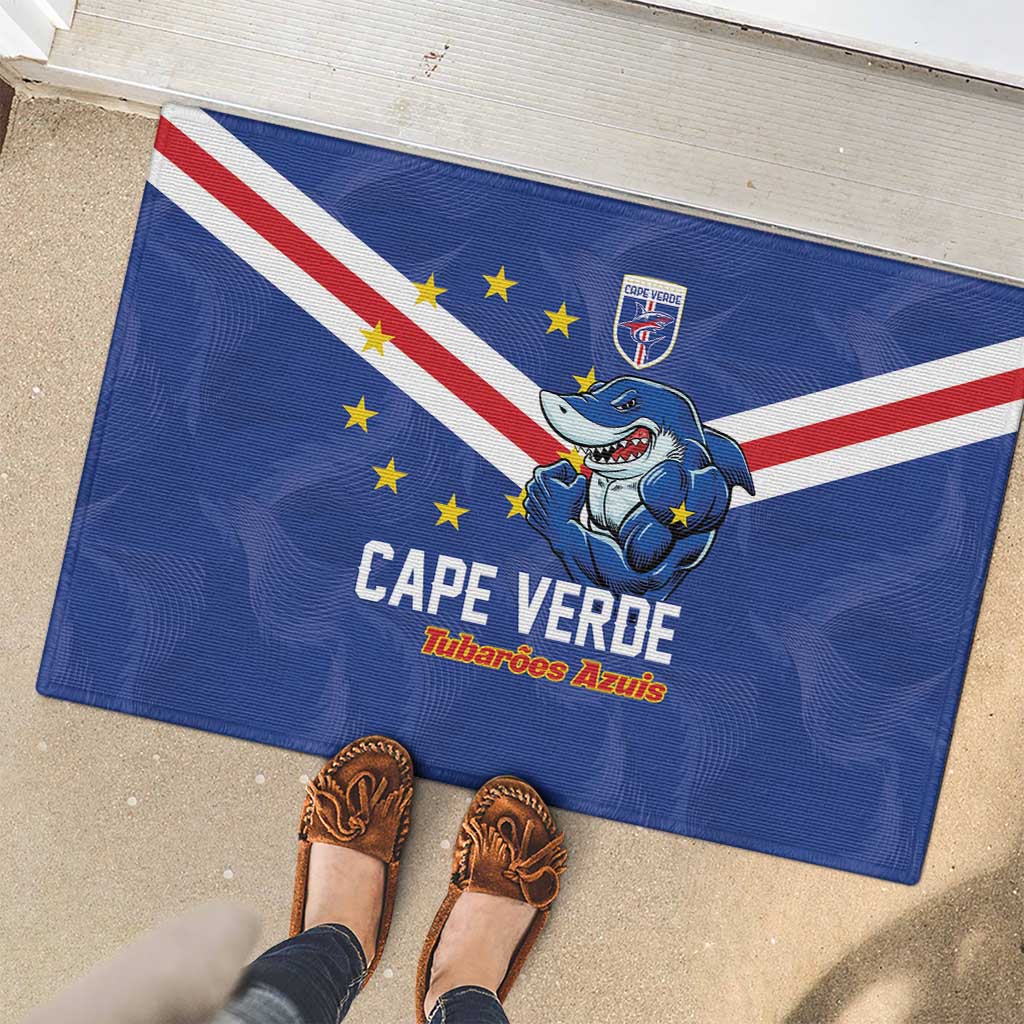Cape Verde Football Rubber Doormat Tubaroes Azuis Make History - Wonder Print Shop