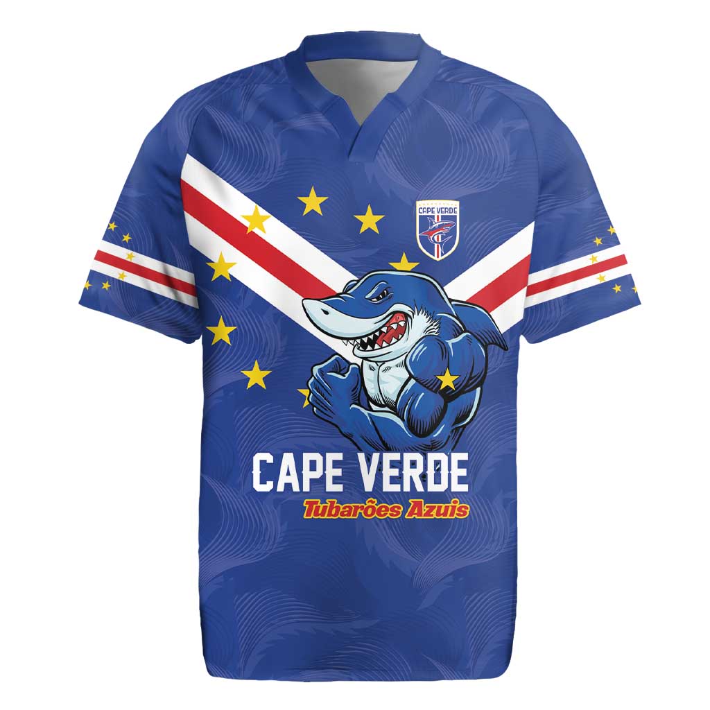Custom Cape Verde Football Rugby Jersey Tubaroes Azuis Make History - Wonder Print Shop