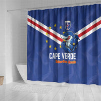 Cape Verde Football Shower Curtain Tubaroes Azuis Make History - Wonder Print Shop