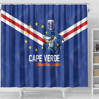 Cape Verde Football Shower Curtain Tubaroes Azuis Make History - Wonder Print Shop
